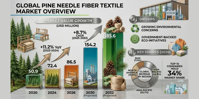Pine Needle Fiber Textile Market to Surpass USD 185 Million by 2032 at 8.7% CAGR 